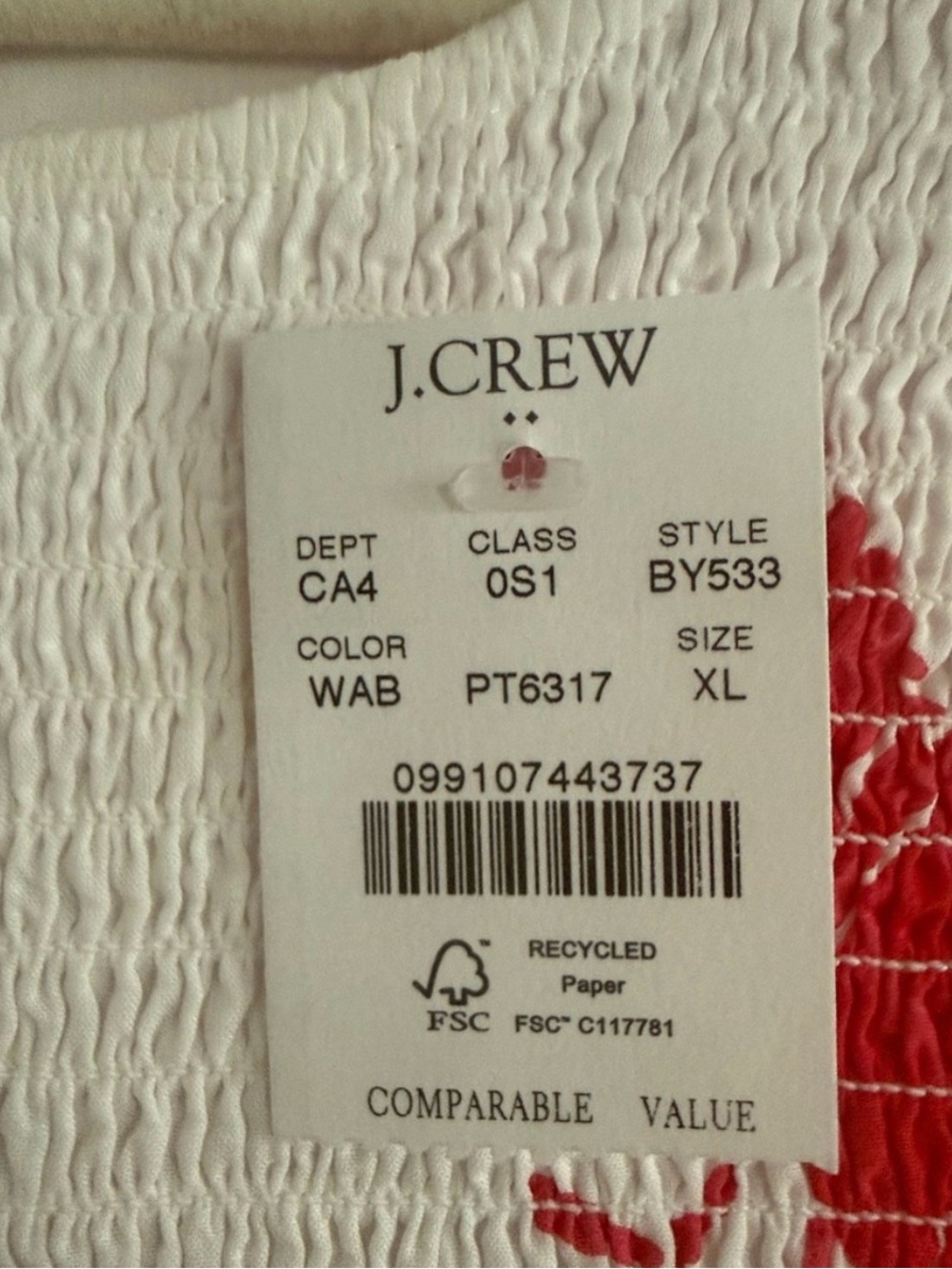 J Crew Dress with Red & Blue Lobster Print NWT XL - Picture 2 of 4